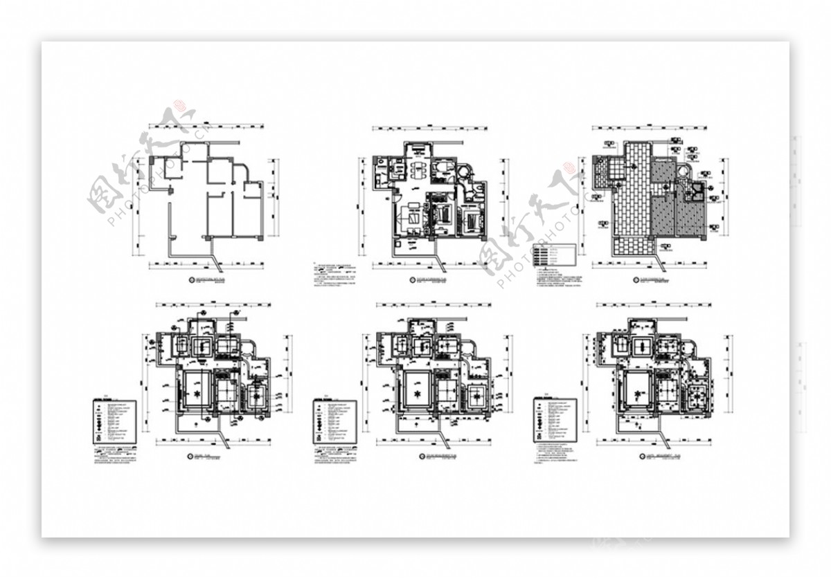 两居室户型CAD施工图纸