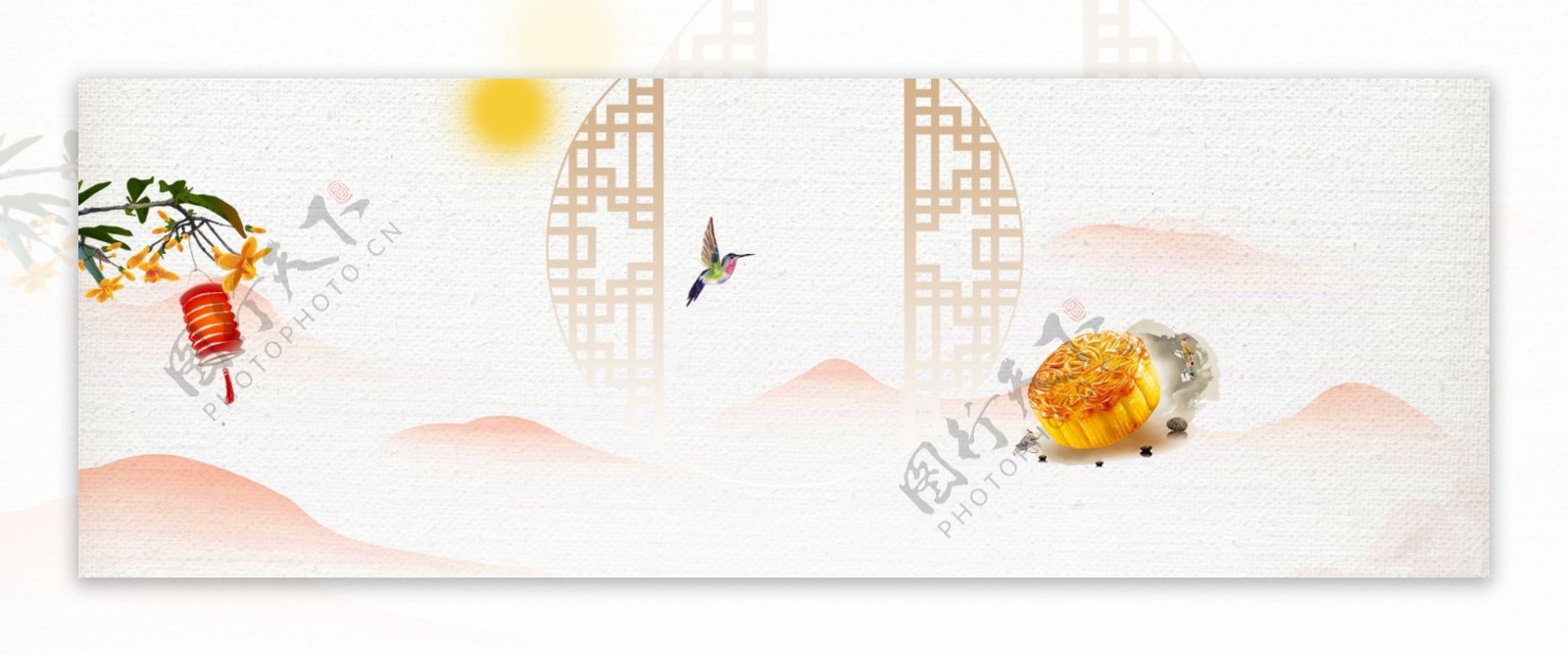菊花中秋节传统节日banner背景