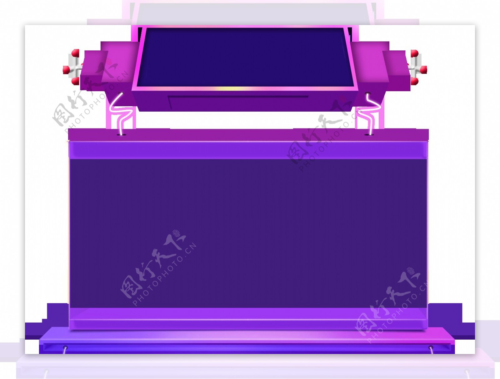 卡通紫色盒子png元素