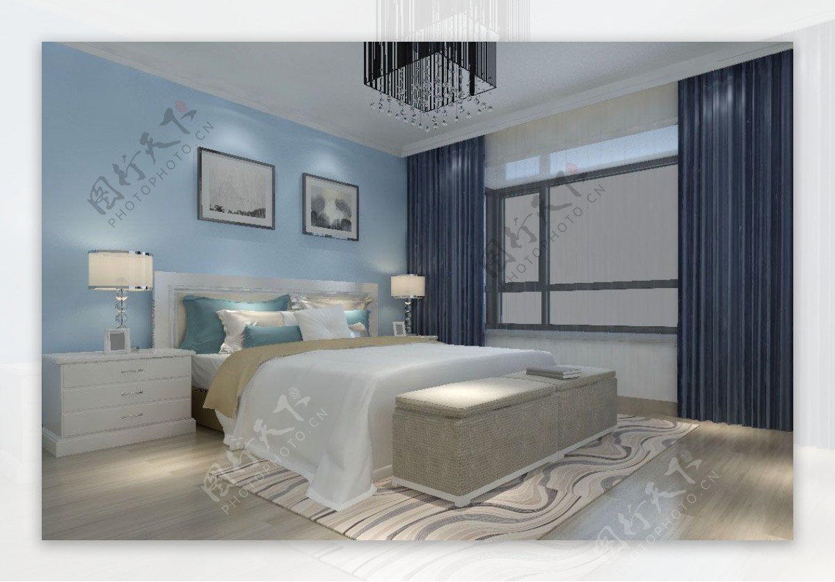 现代风格温馨卧室空间效果图