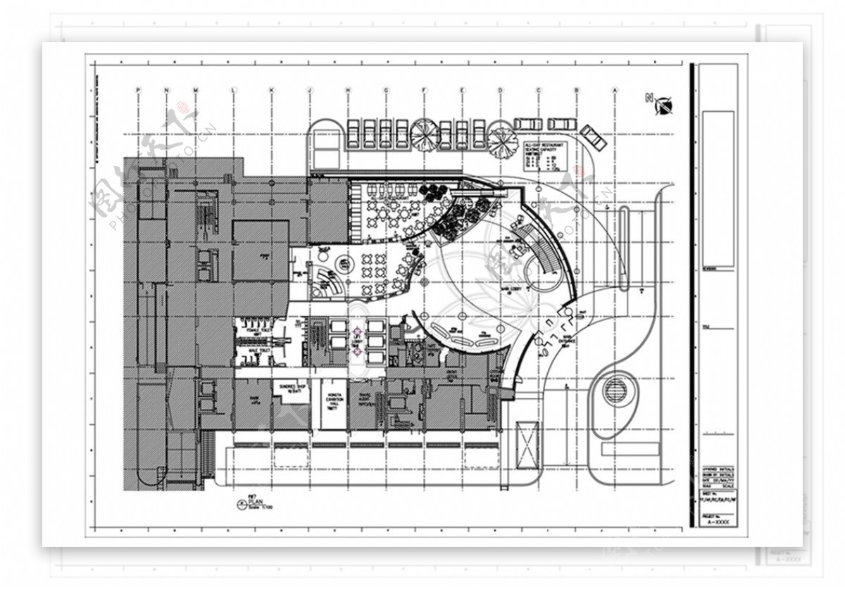 酒店大堂平面功能CAD规划