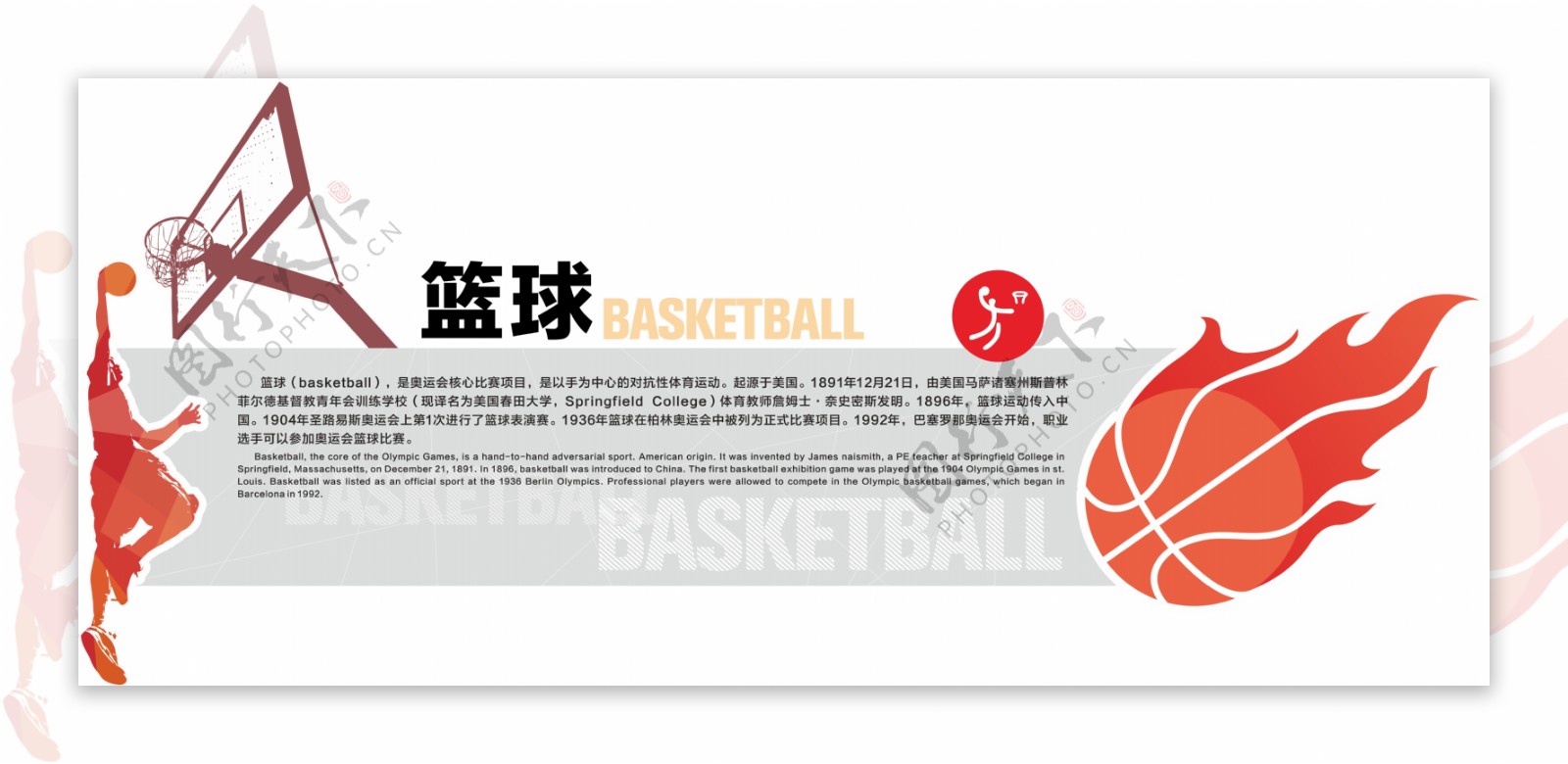 篮球文化墙展板CDR源文件