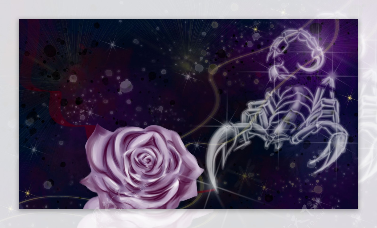 迷幻美丽紫色花朵广告背景
