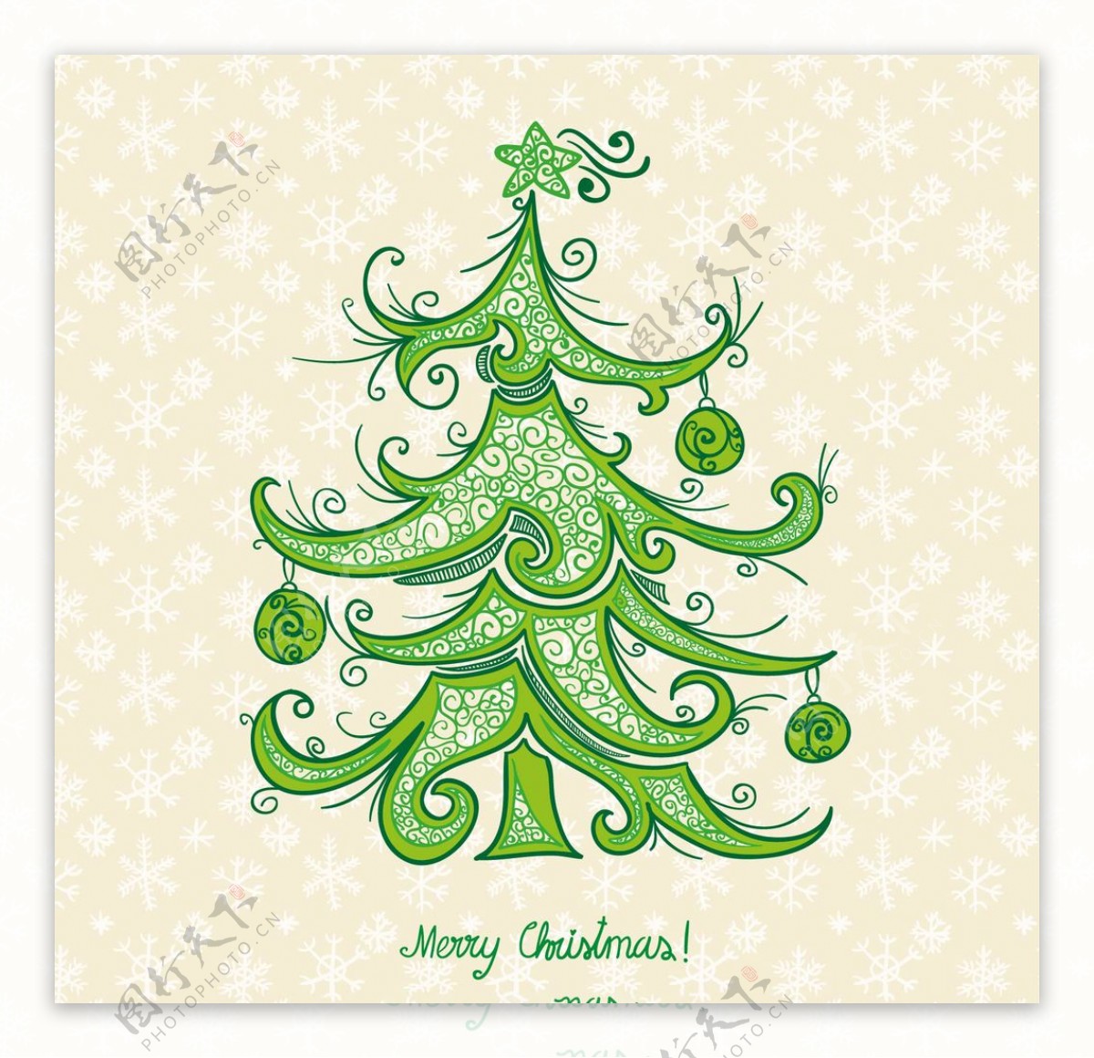 艺术圣诞树卡片