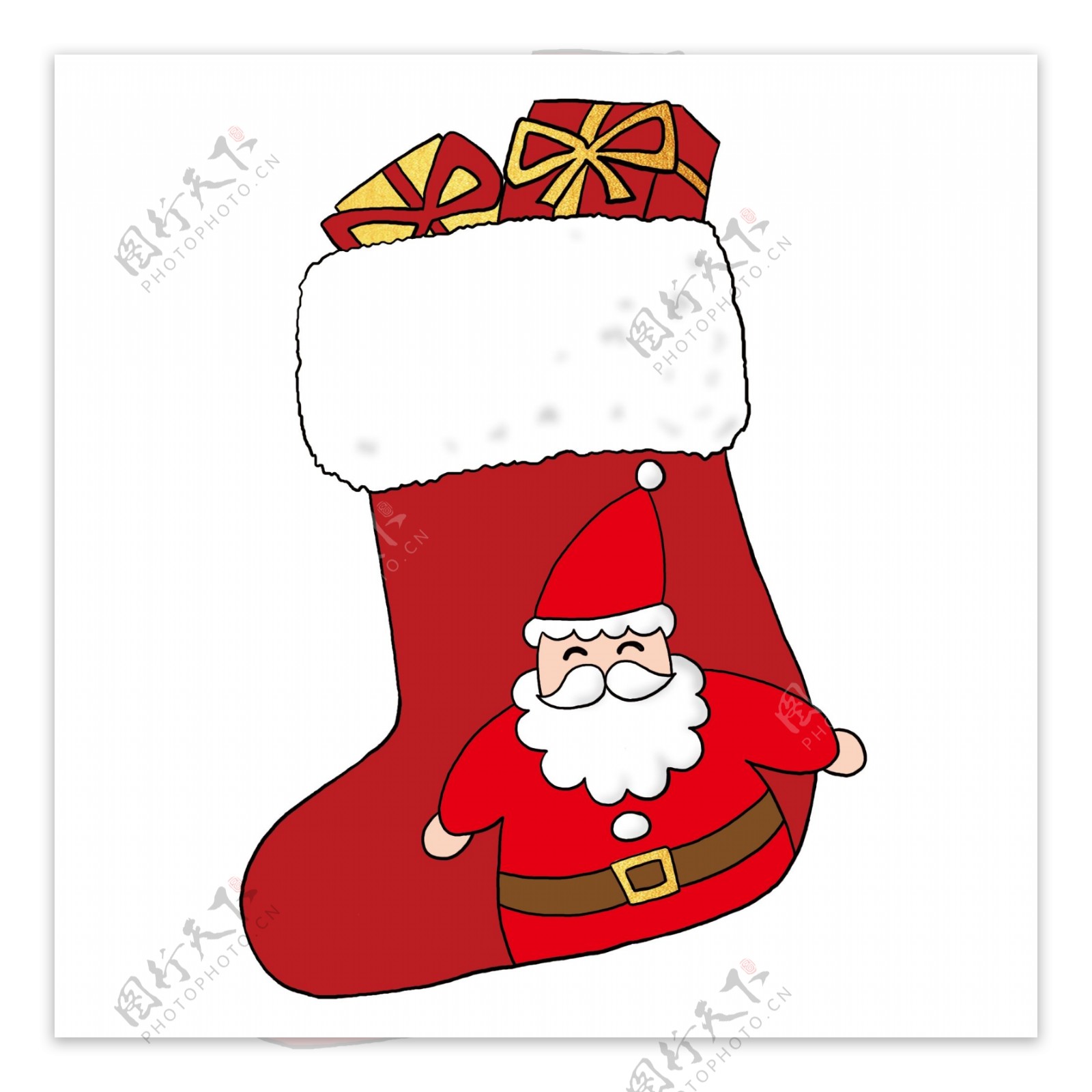 装满礼物的圣诞老人圣诞袜