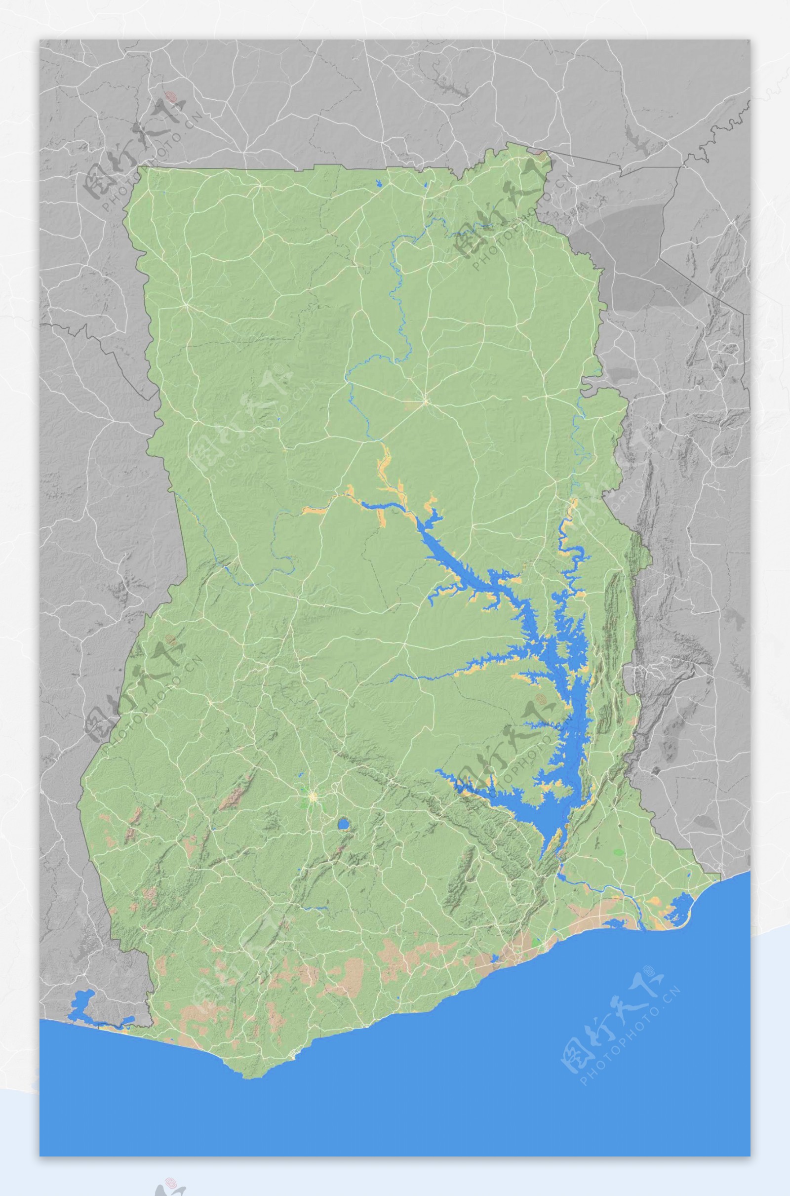 加纳地形图