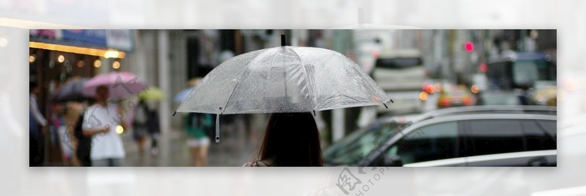 雨中的雨伞