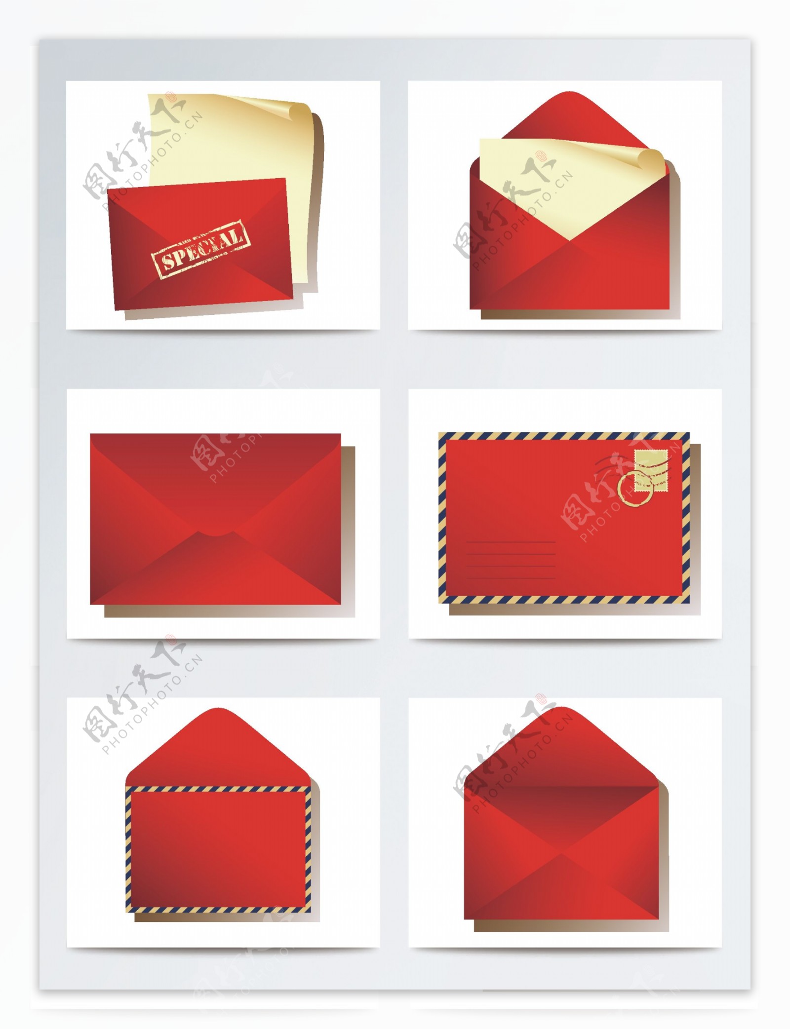 红色个性的节日信纸免抠素材