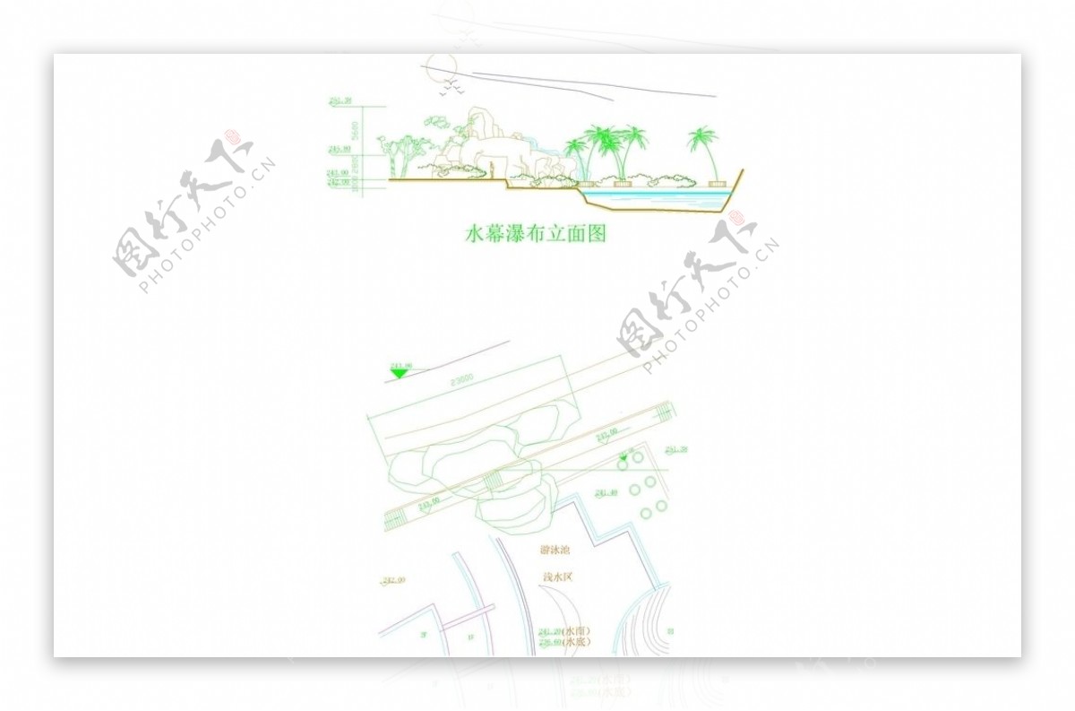 CAD公园绿化桥路道路绿化