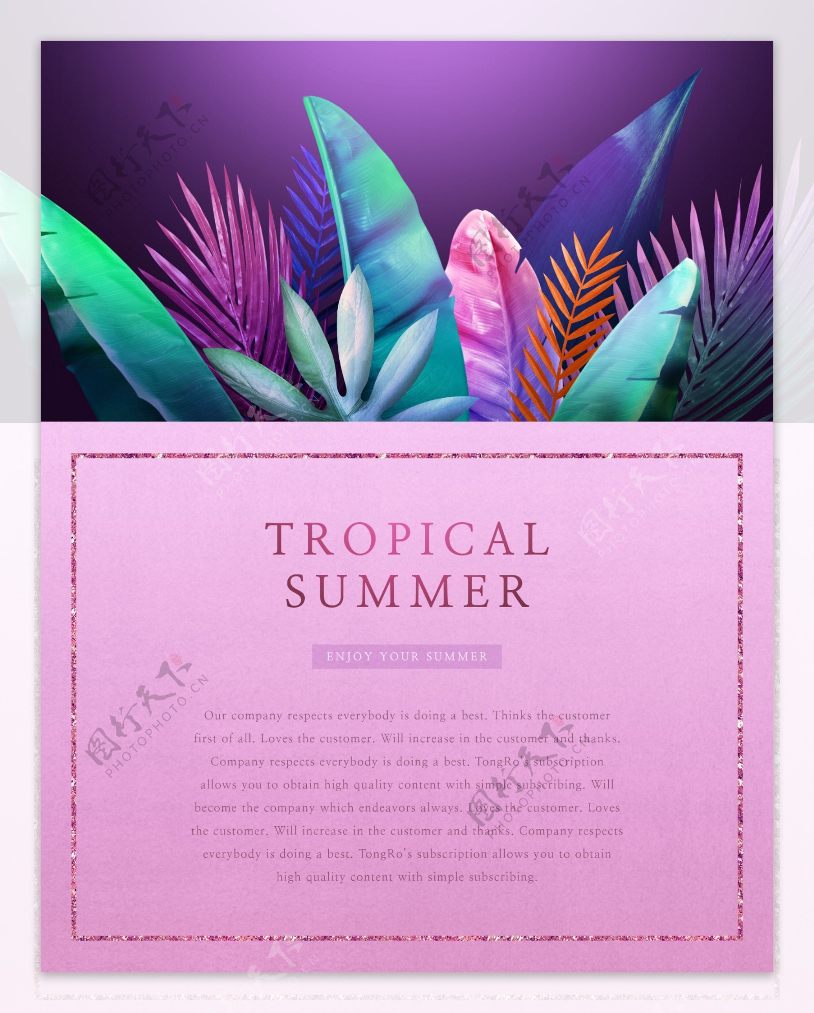 夏季热带植物花卉海报设计素材