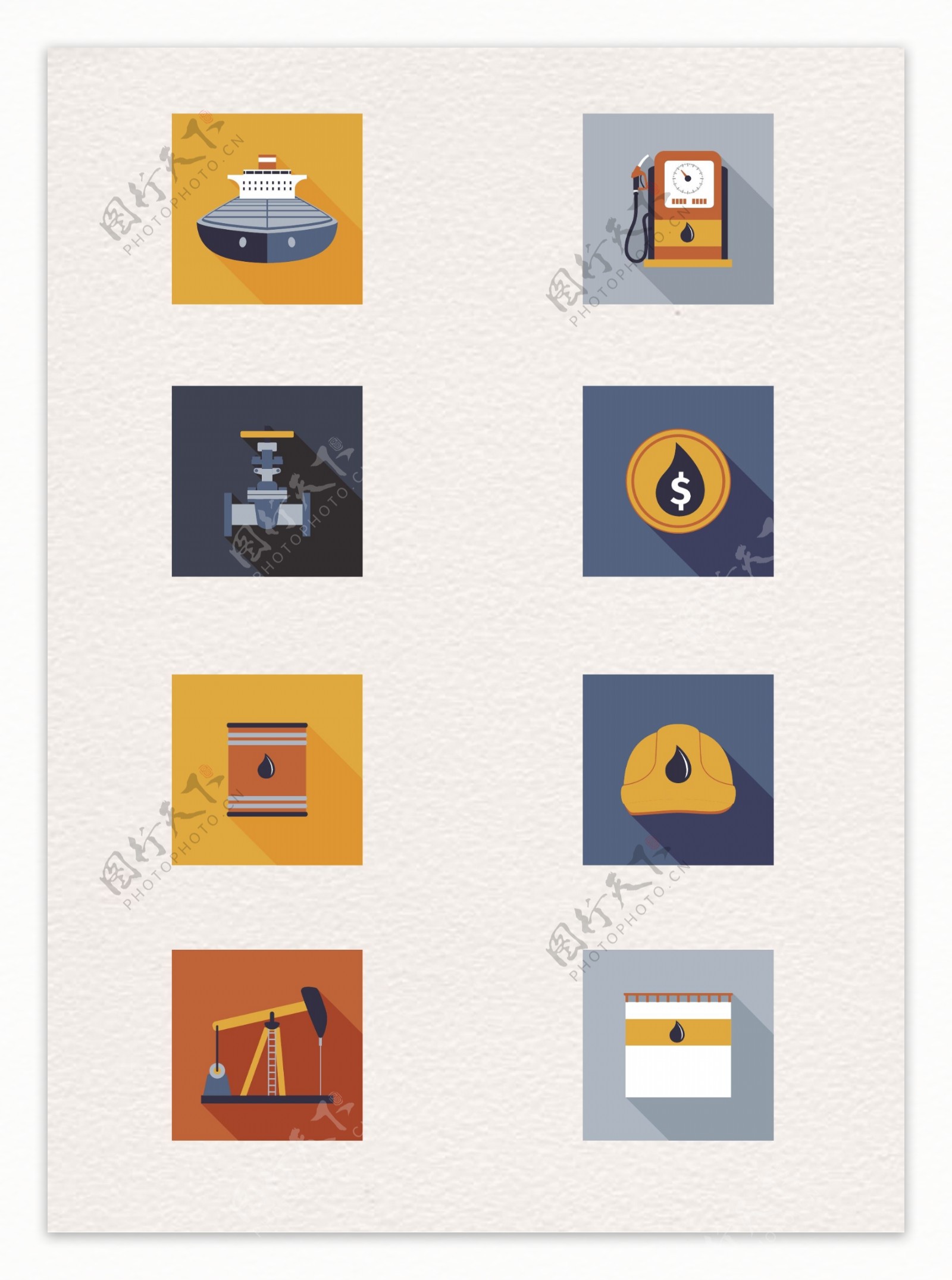 方形卡通石油能源工业图标设计