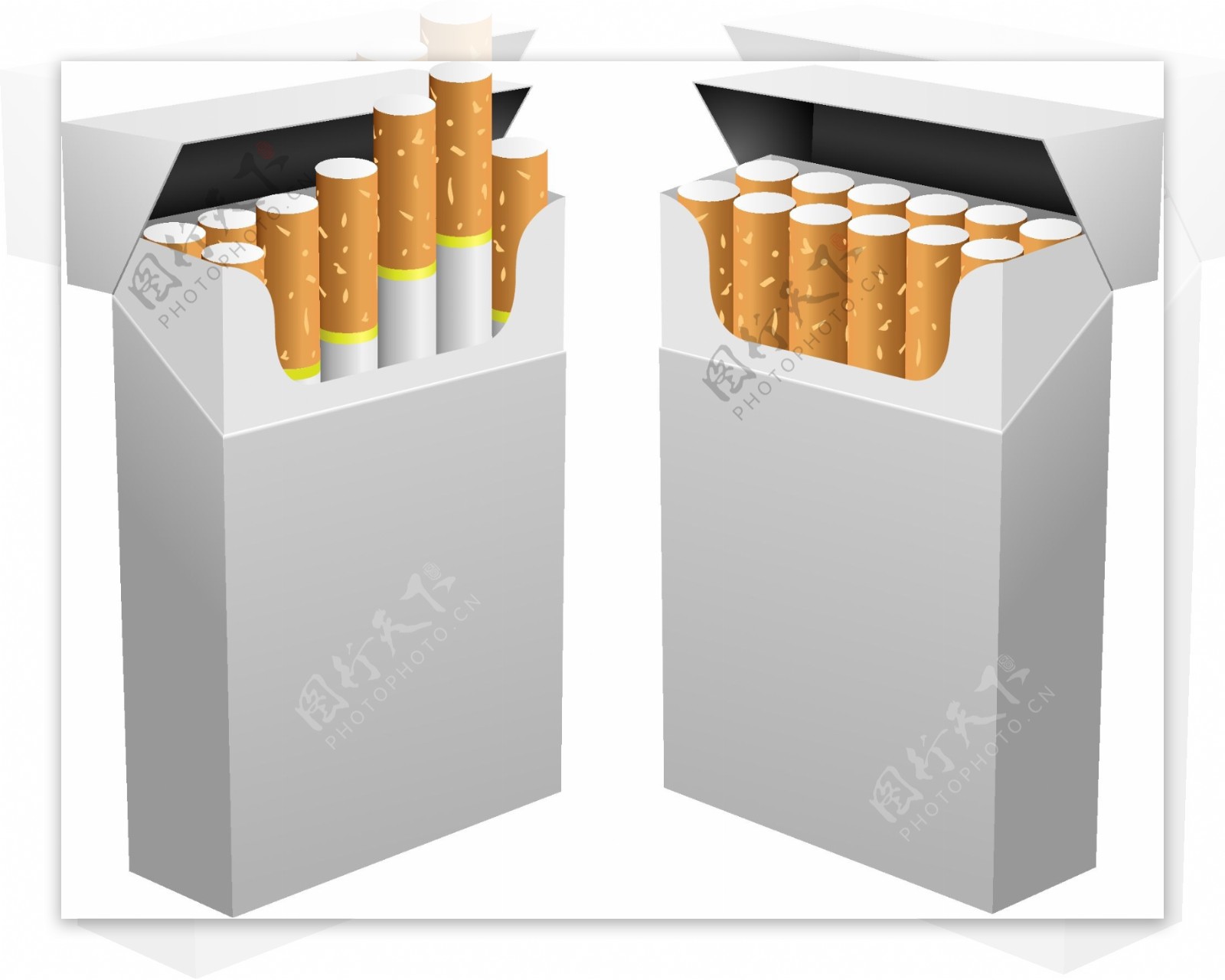 卡通白色烟盒香烟矢量元素