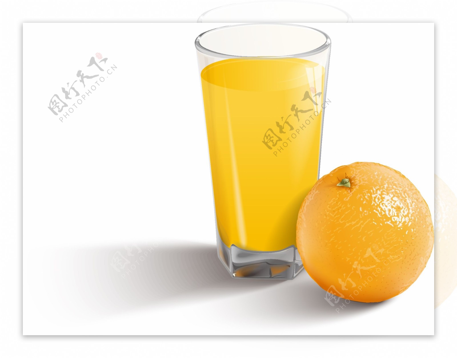 矢量黄色橙子橙汁元素