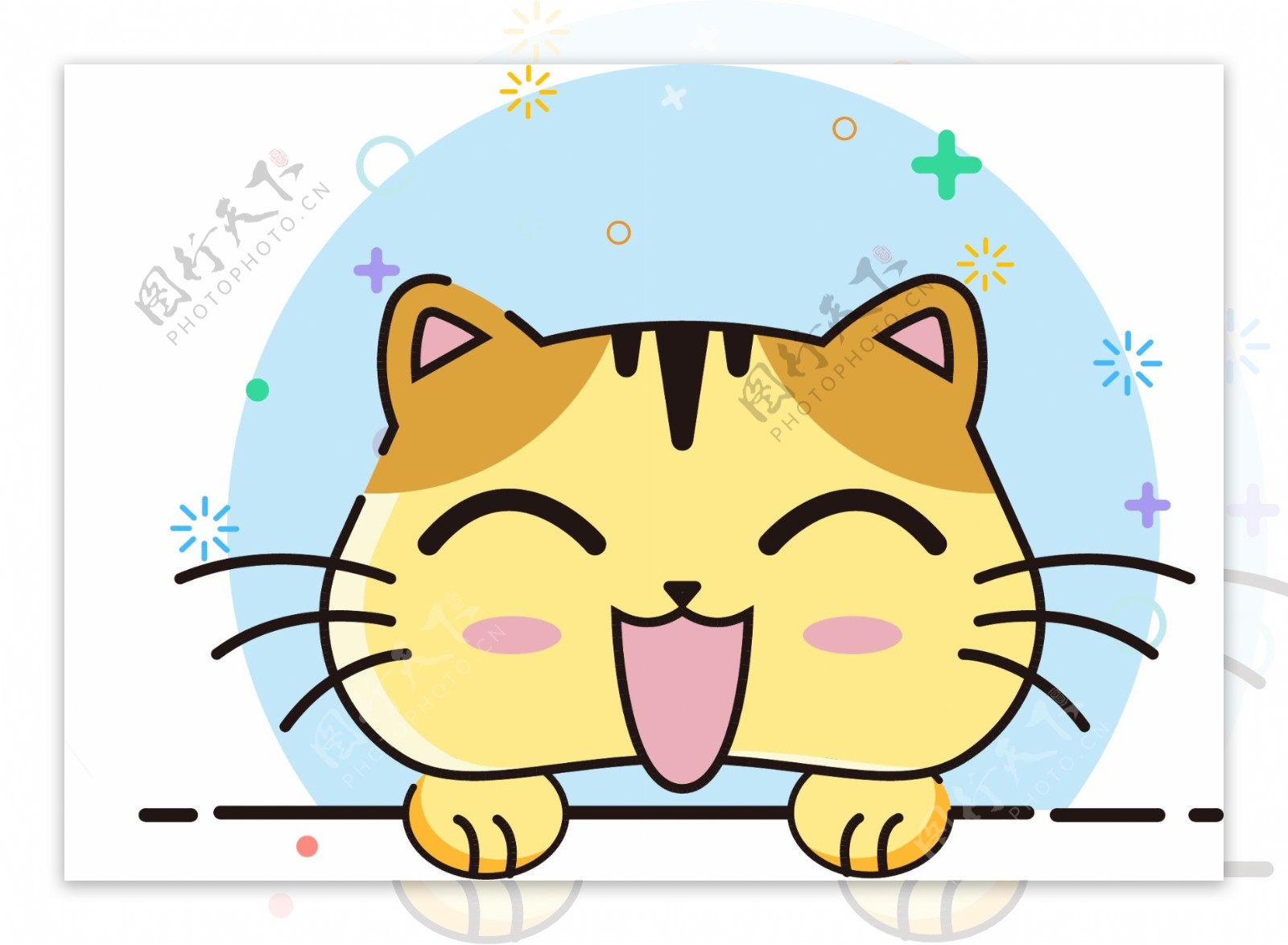MEB风格卡通手绘可爱猫咪矢量图小图标