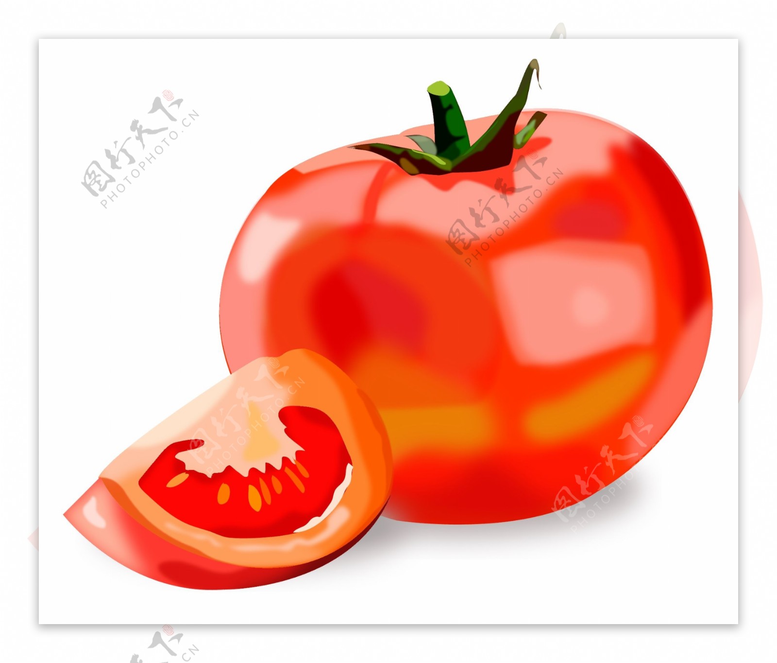 小清新红色西红柿元素