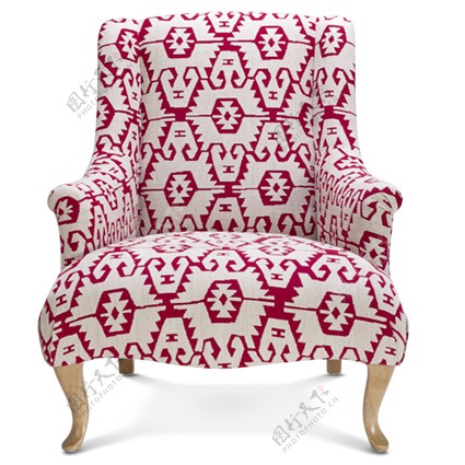 设计感拼色花纹沙发椅产品实物