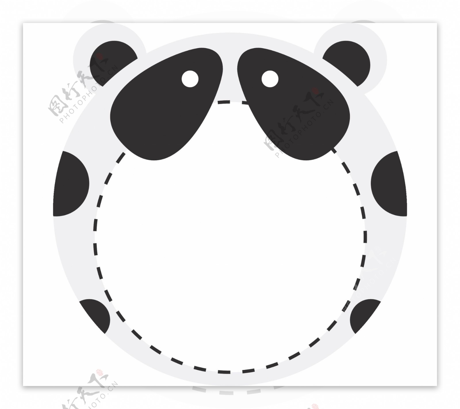 卡通手绘可爱动物熊猫会话框