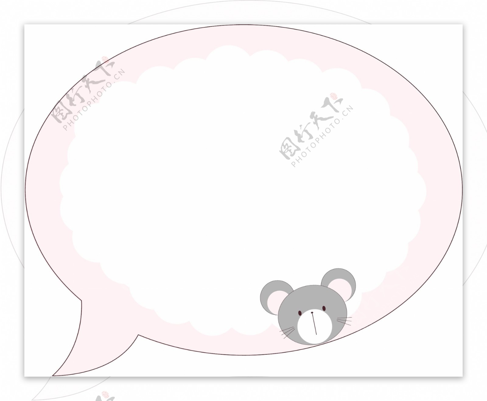 萌系气泡对话框动物老鼠可商用元素