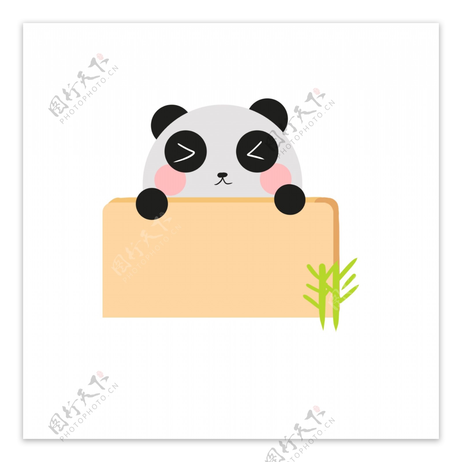 对话框边框气泡框卡通动物熊猫矢量商用元素