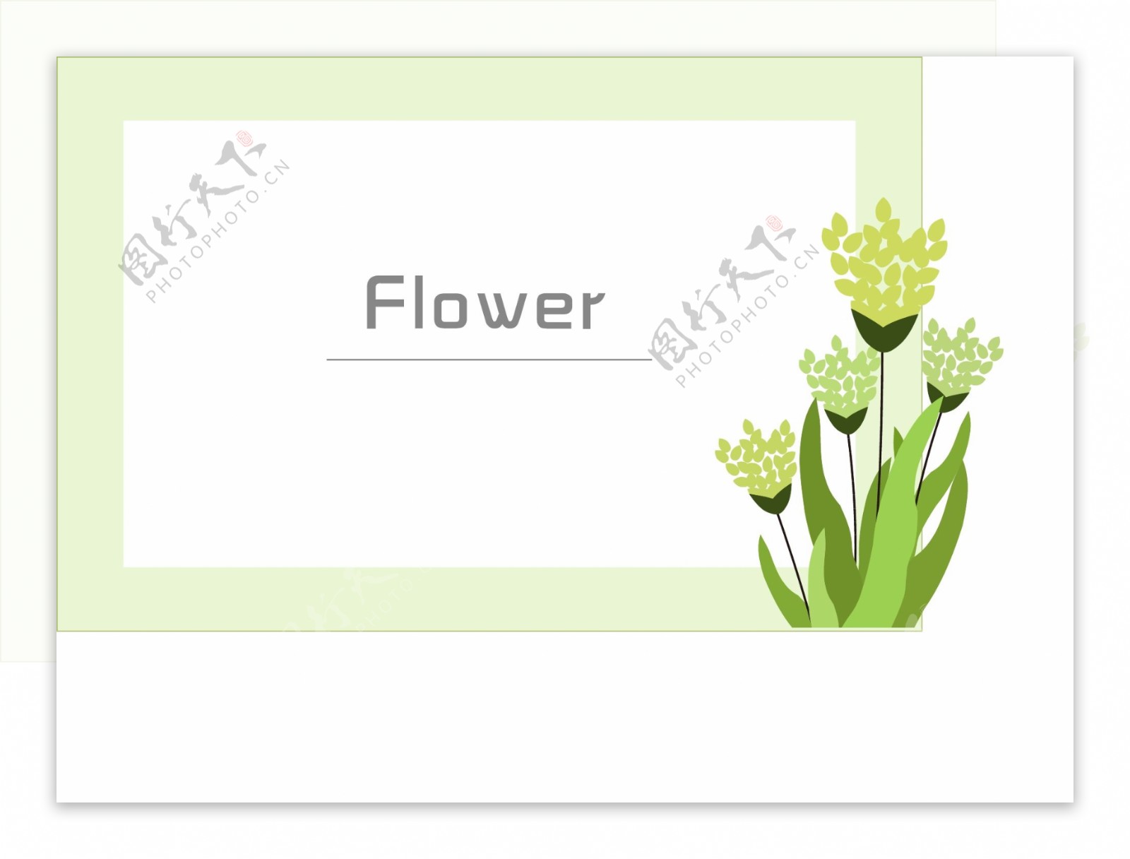 矢量手绘绿色花卉边框可商用元素