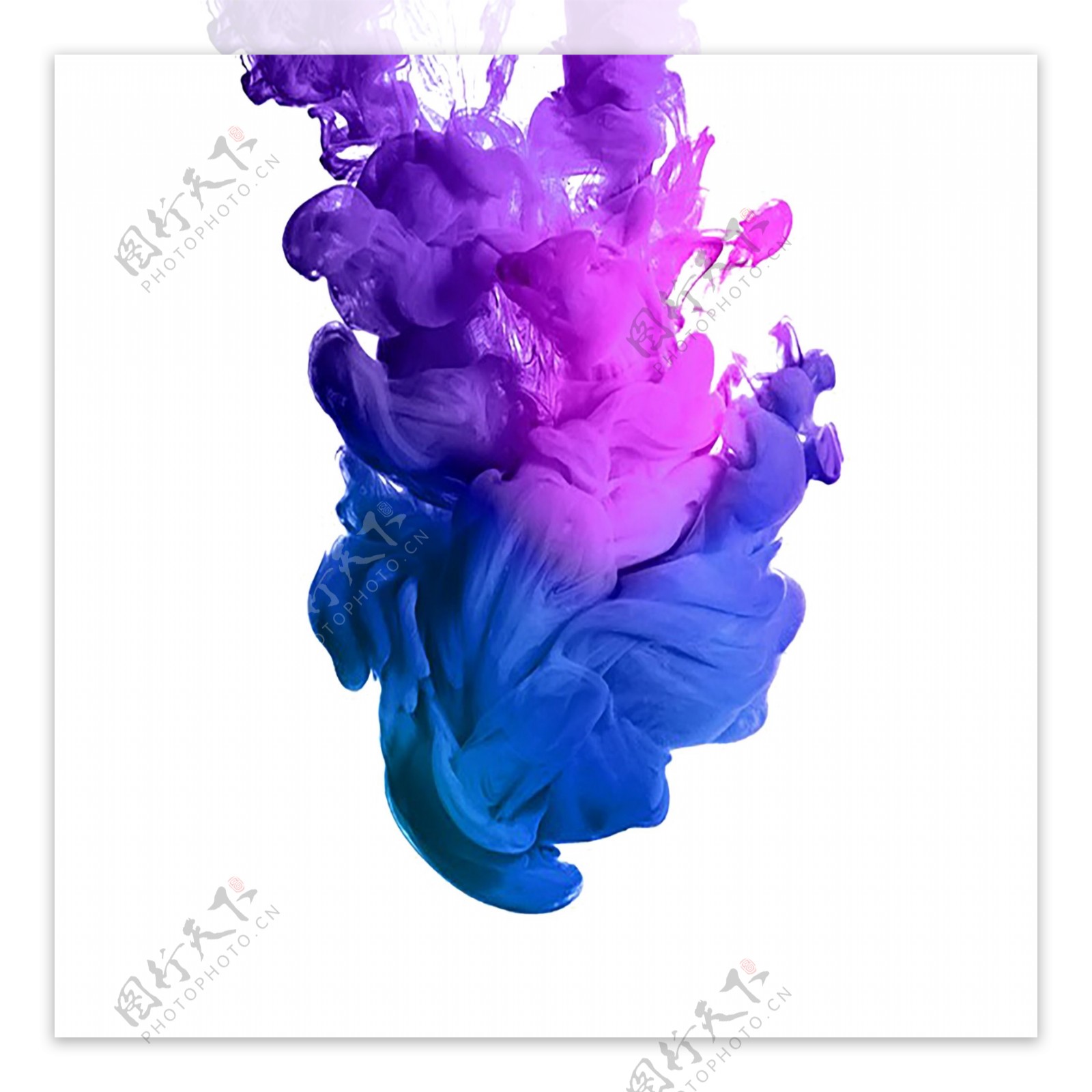 烟雾效果紫蓝色渐变流体元素商用原创水雾