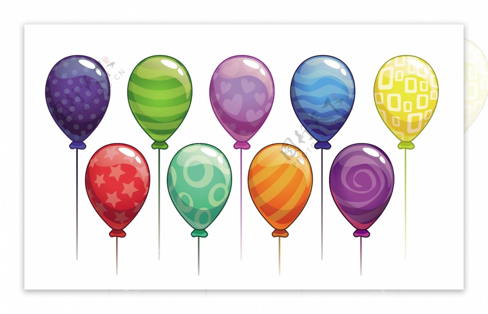 彩色矢量气球EPS分层