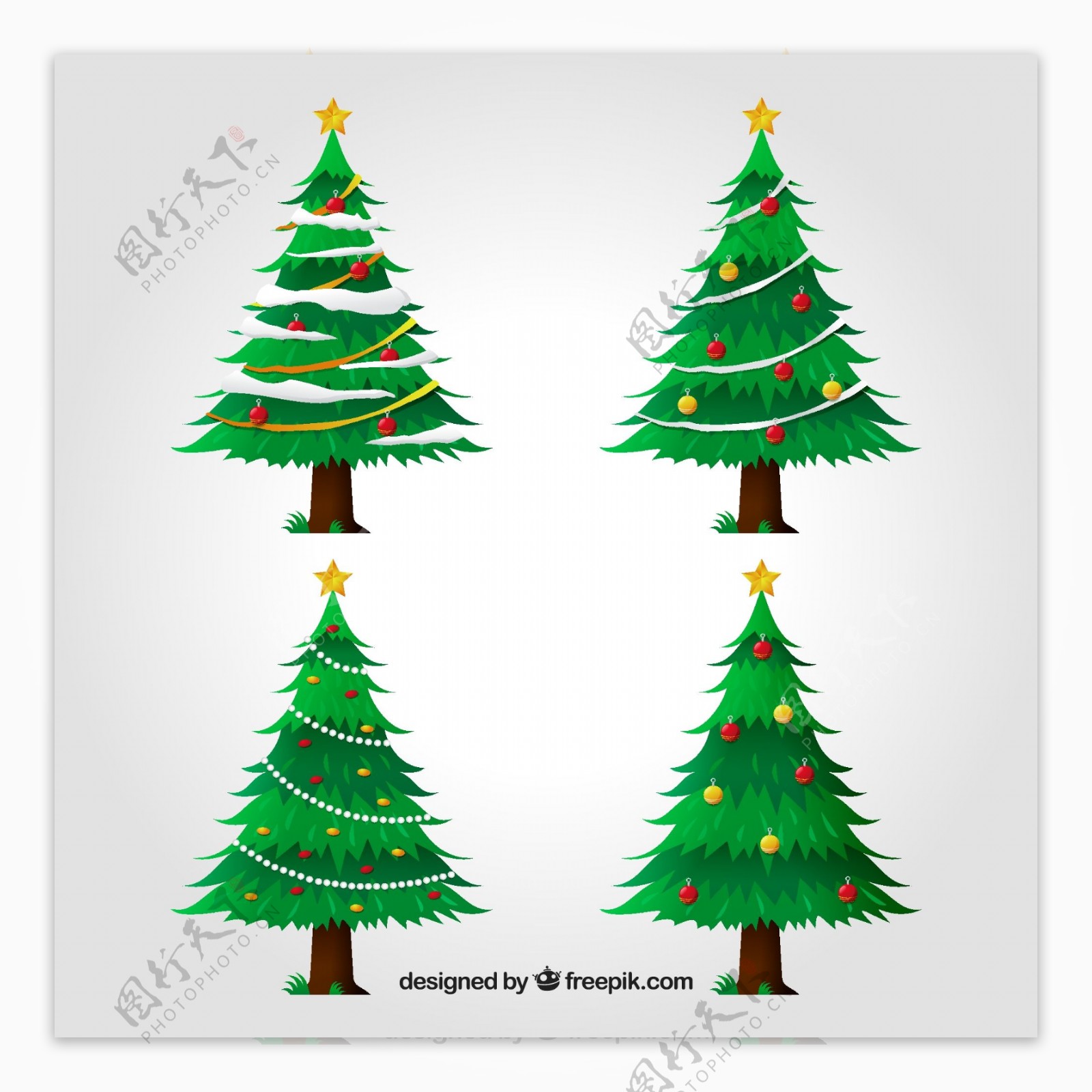 4款创意绿色圣诞树