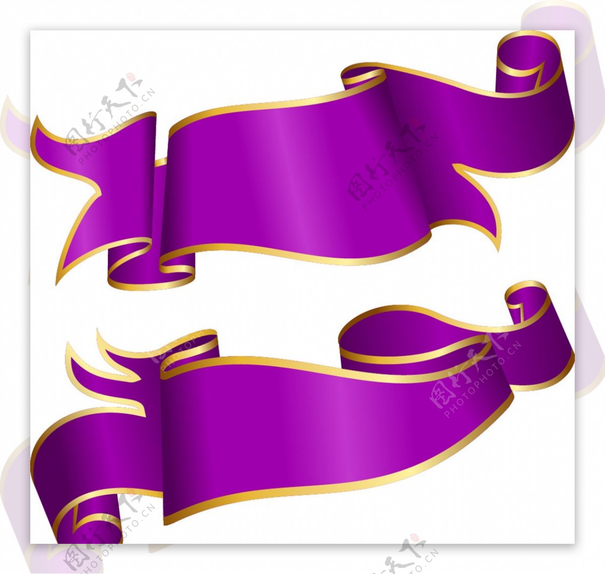 矢量紫色时尚高档彩带