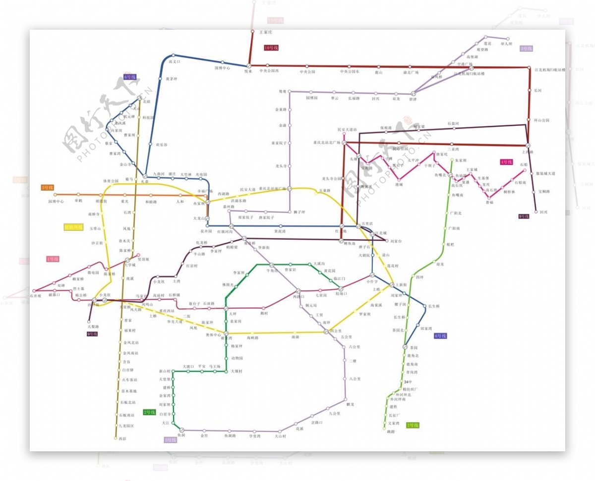最新重庆地铁图分布图