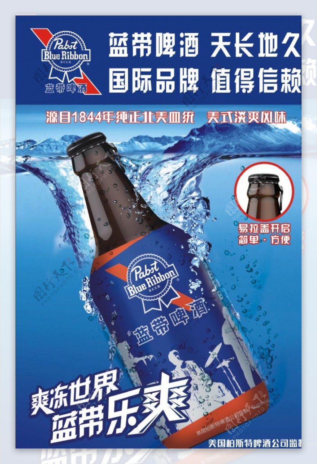 蓝带啤酒拉环海报
