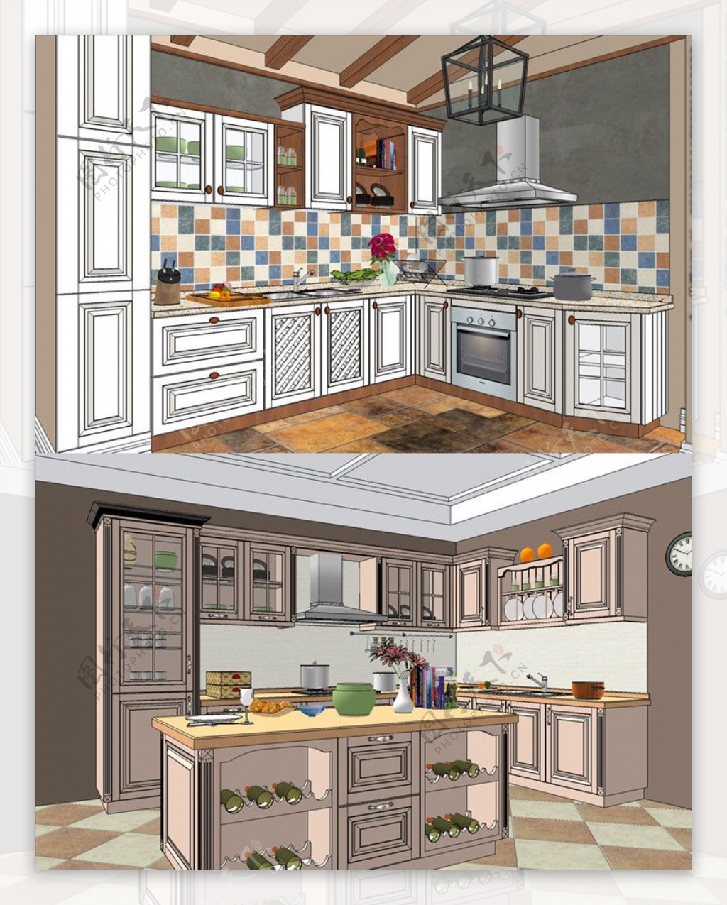 厨房橱柜草图模型