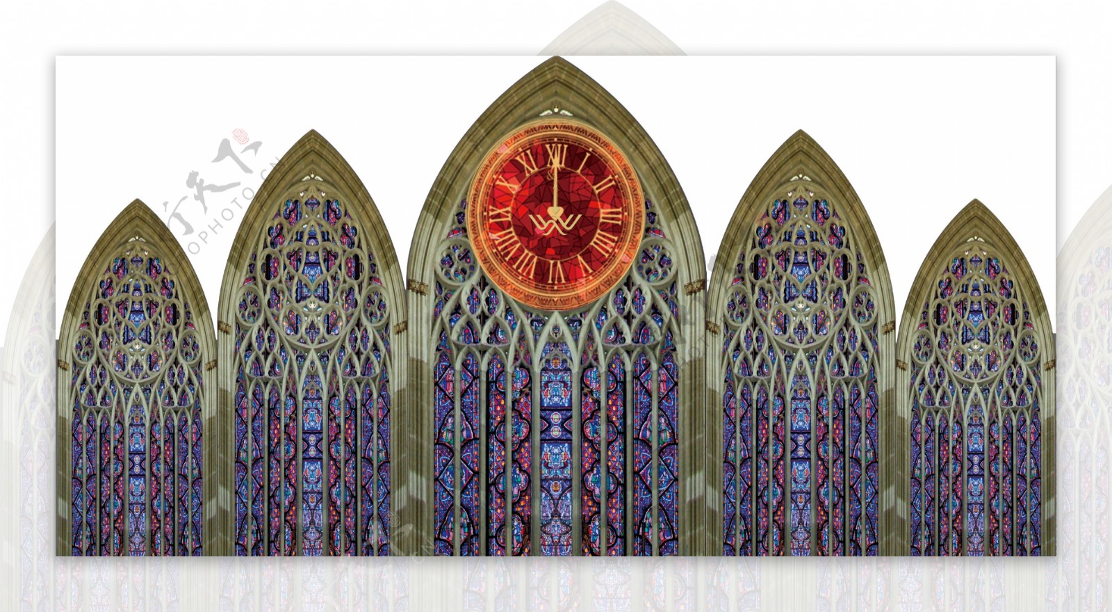 教堂彩色玻璃屏风背景