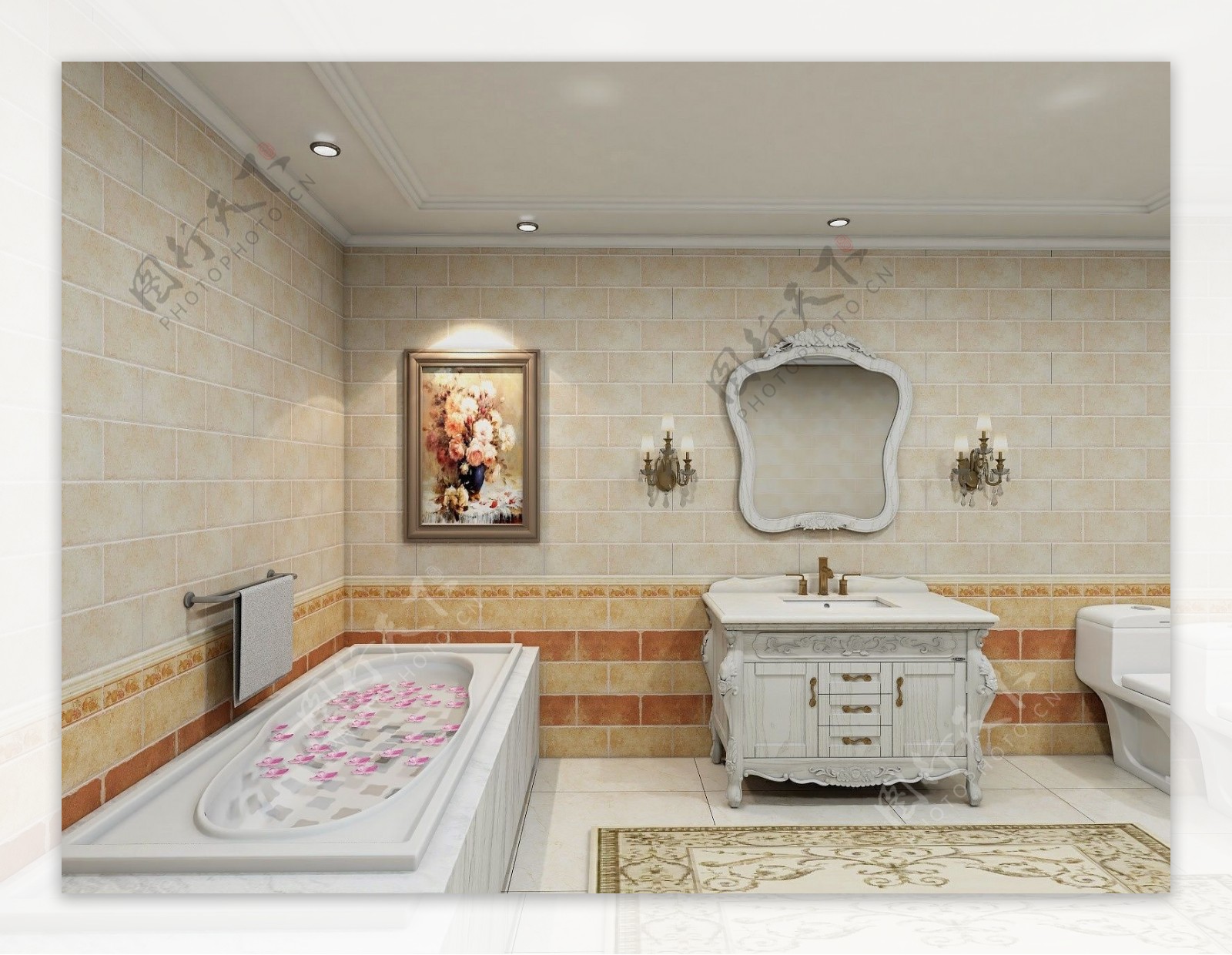 欧式浴室效果图