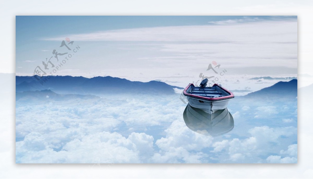 漂浮在云中的船