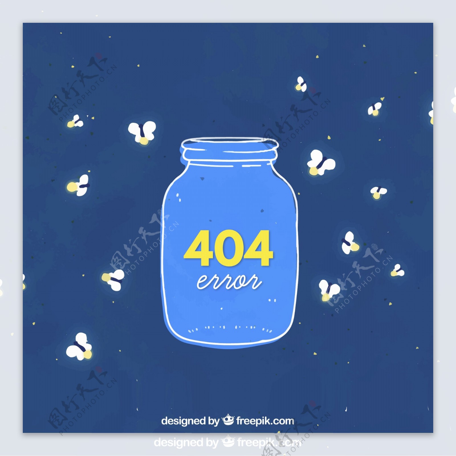 创意404错误页面丢失萤火虫的