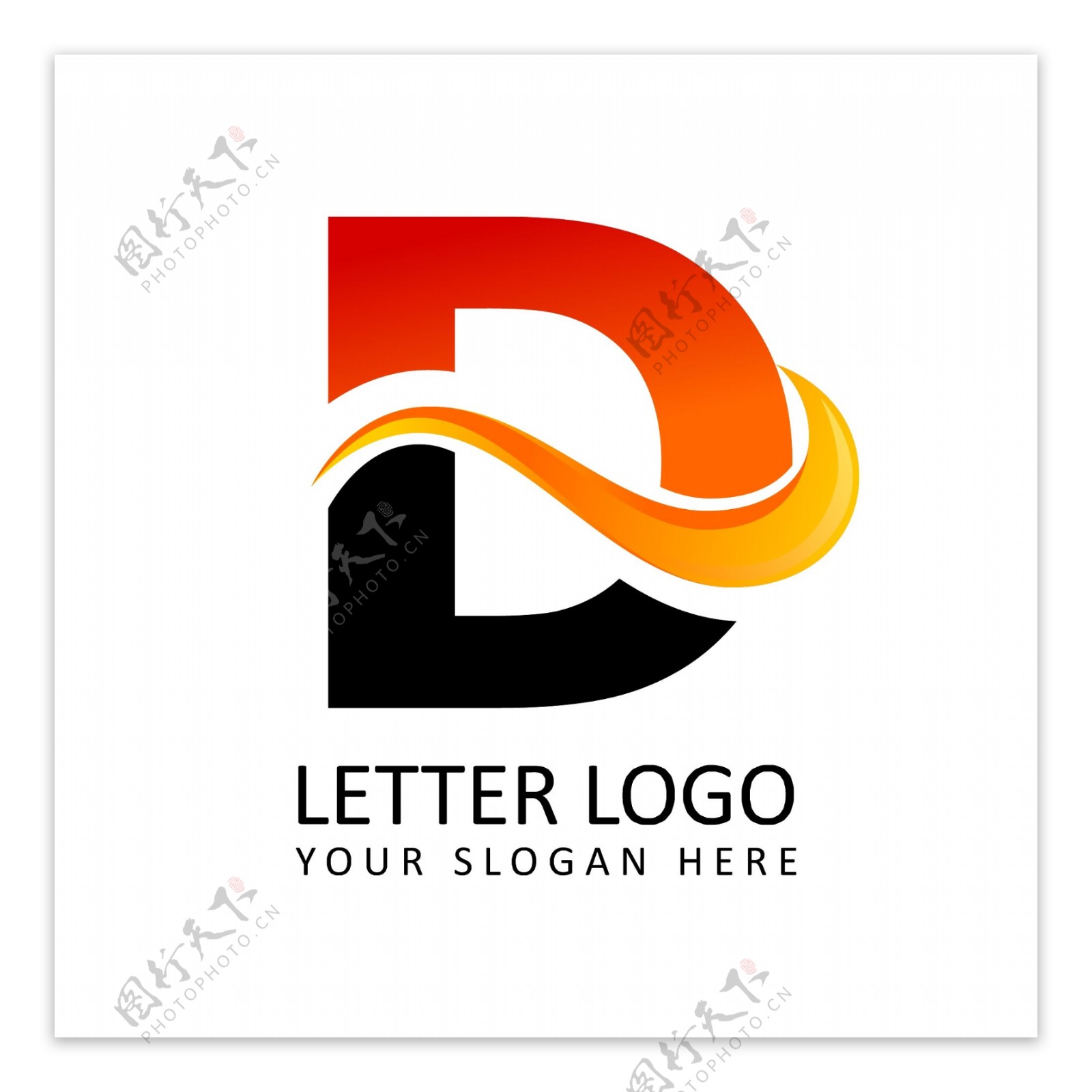 D字母造型logo互联网科技logo