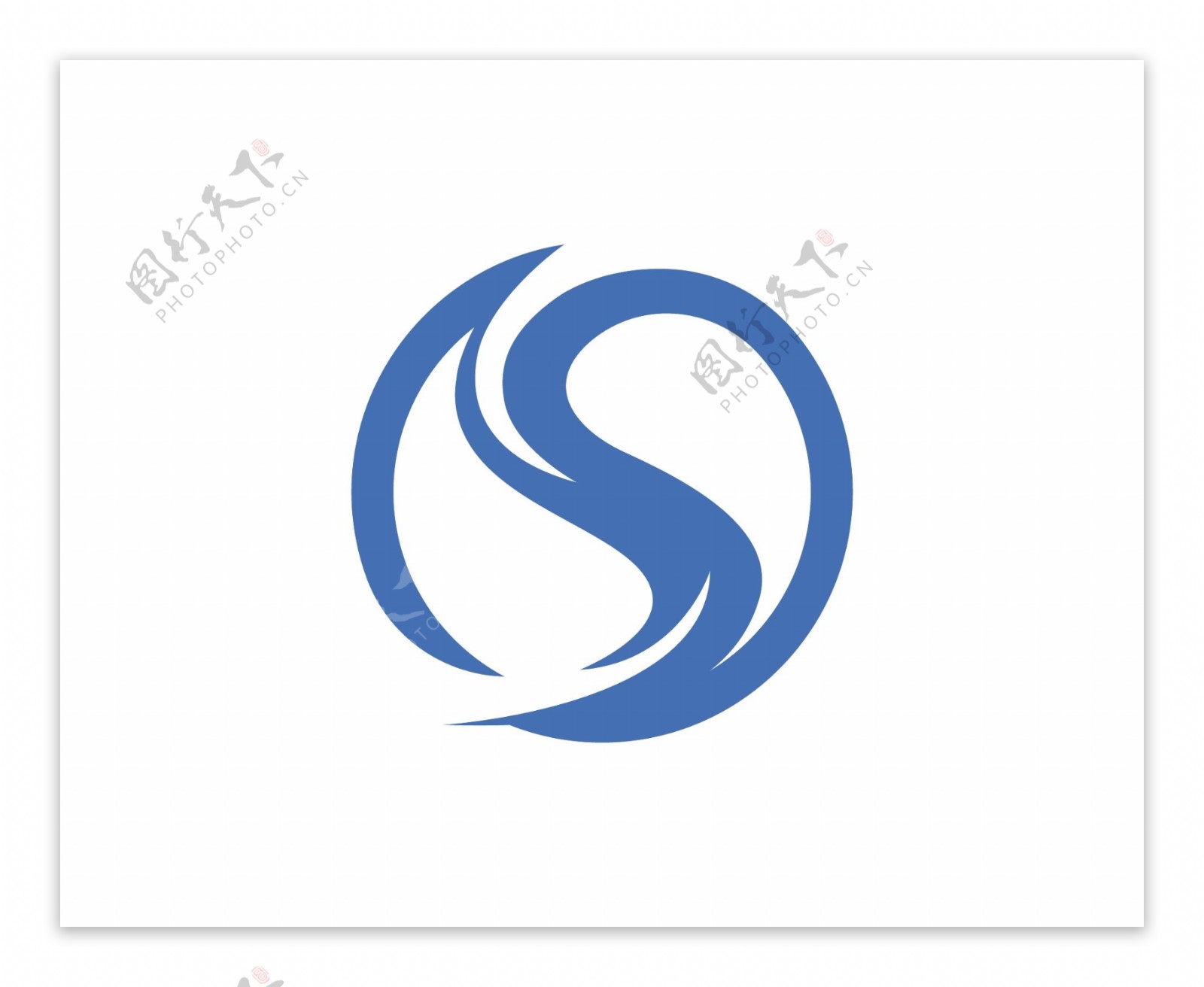 蓝色工业造型标识logo