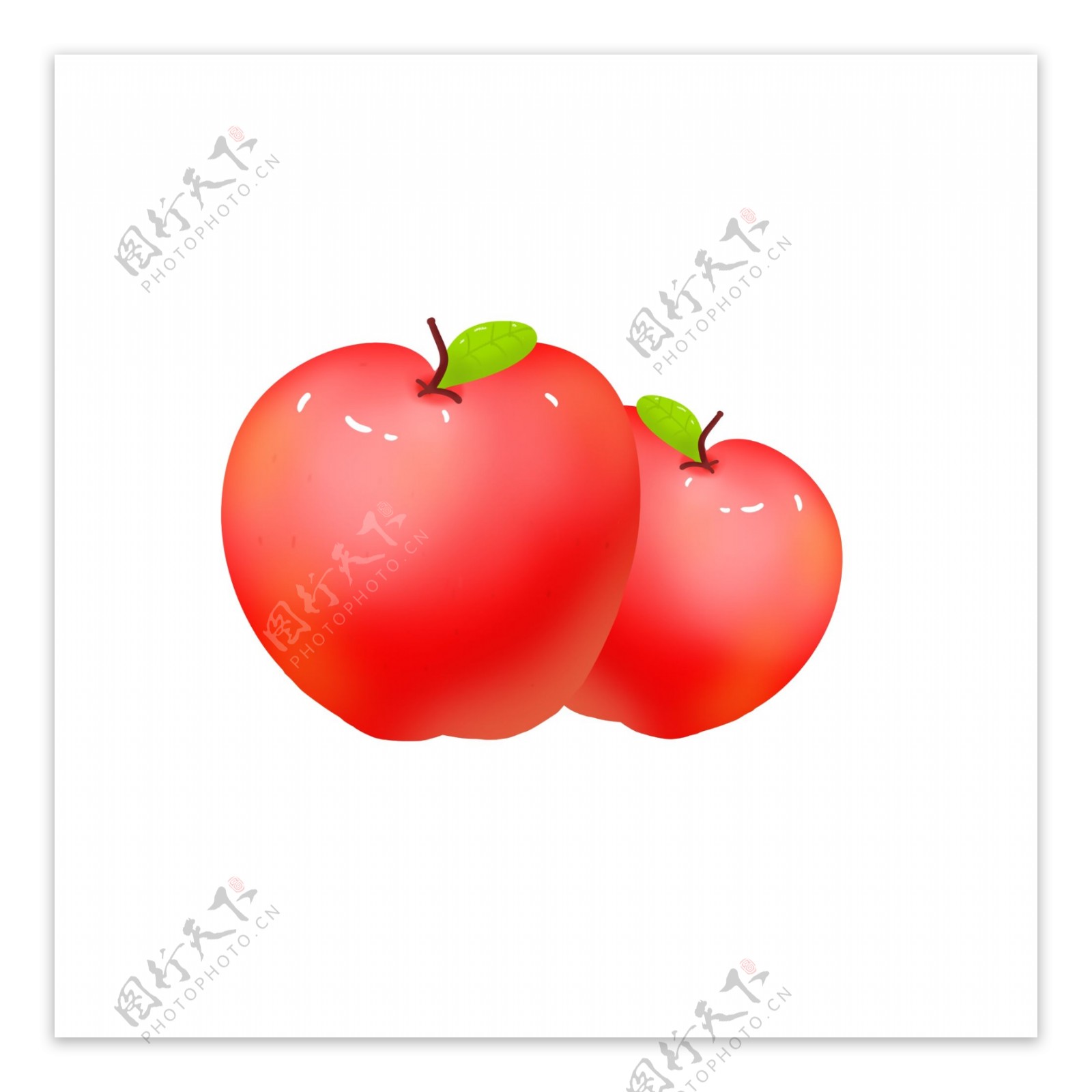 圣诞节苹果红色水果手绘插画可商用