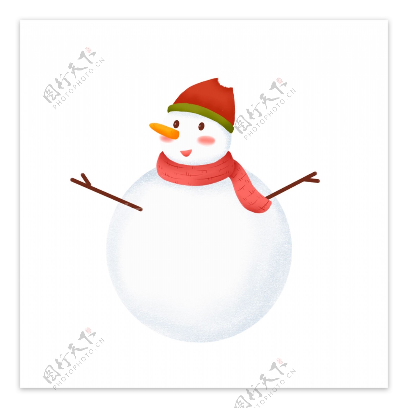 微笑的雪人冬天元素设计