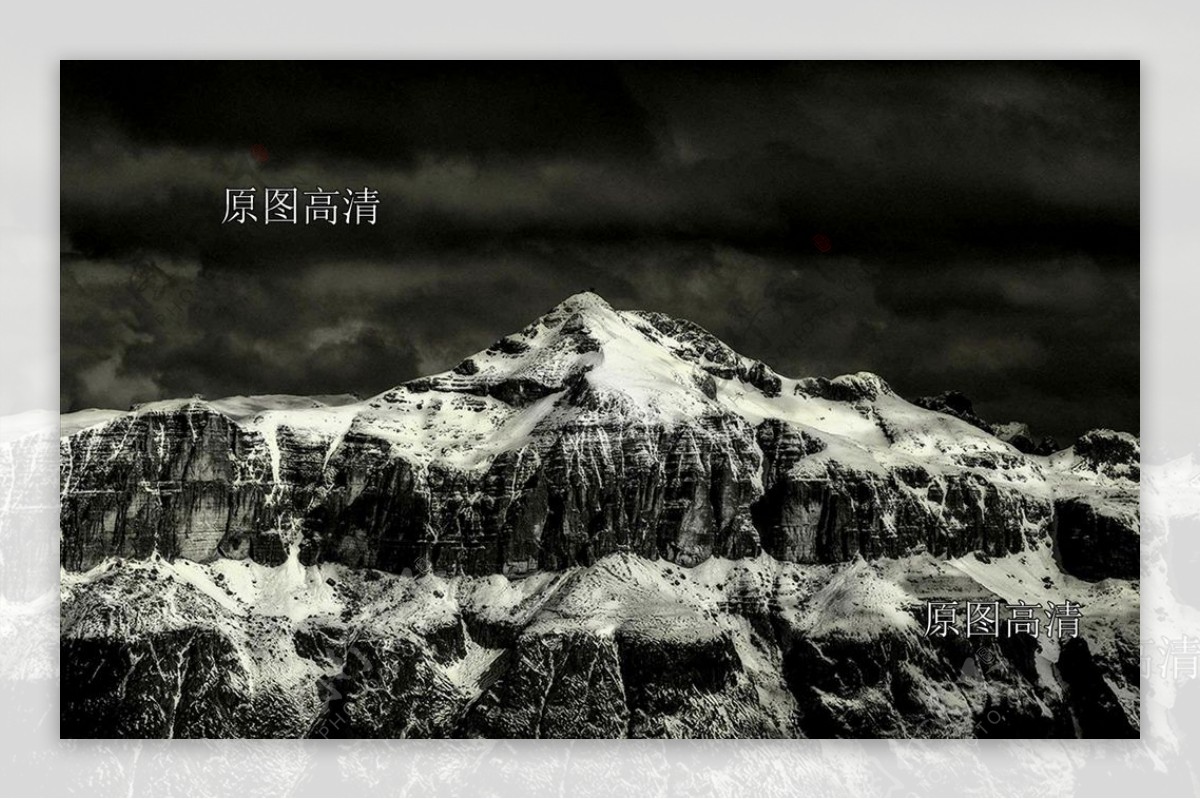 风景山峰岩石摄影雪景