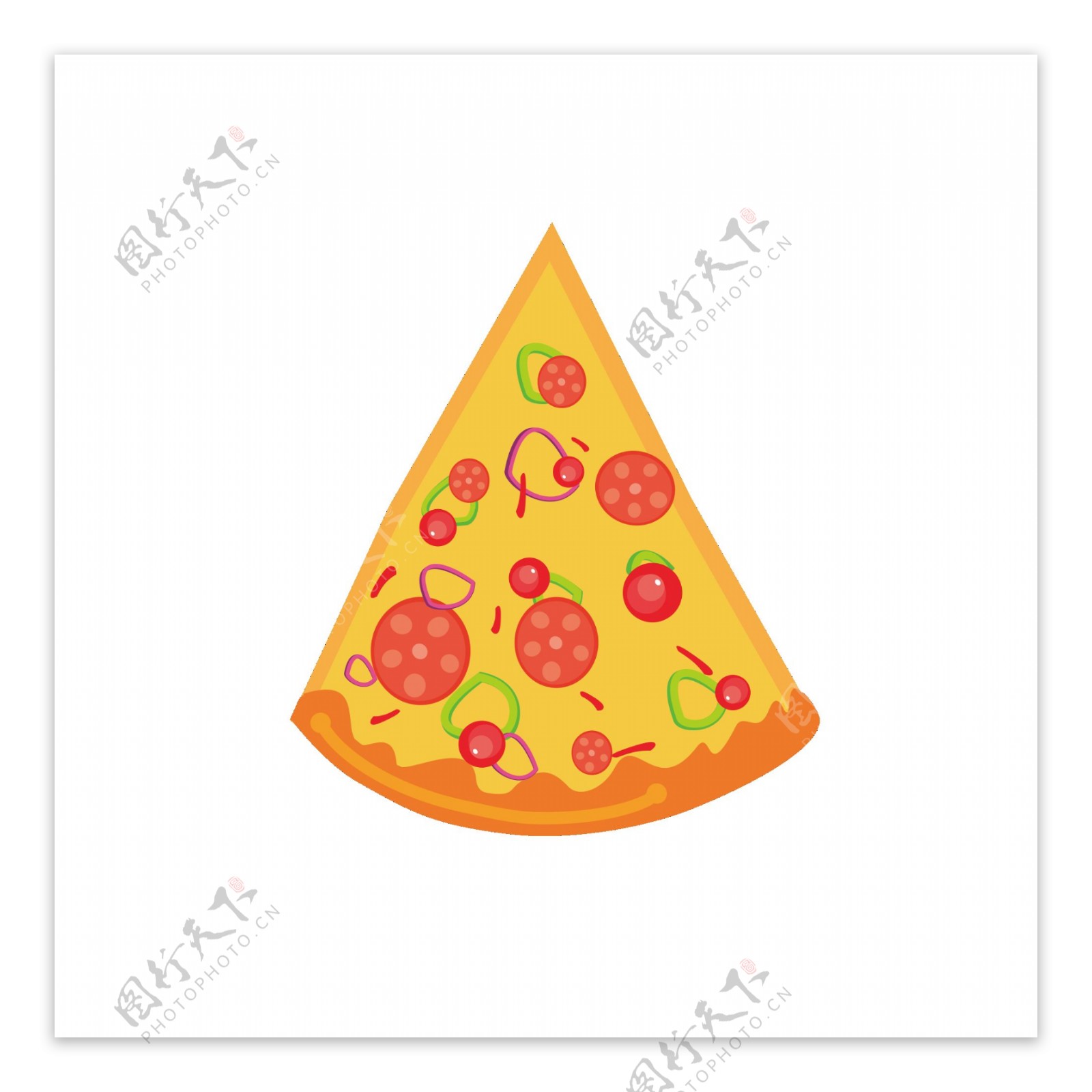 手绘可爱卡通披萨食物元素