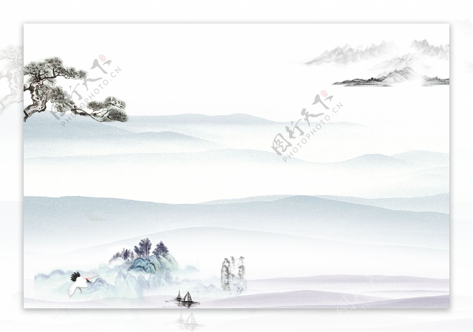 优雅古典中国风水墨背景