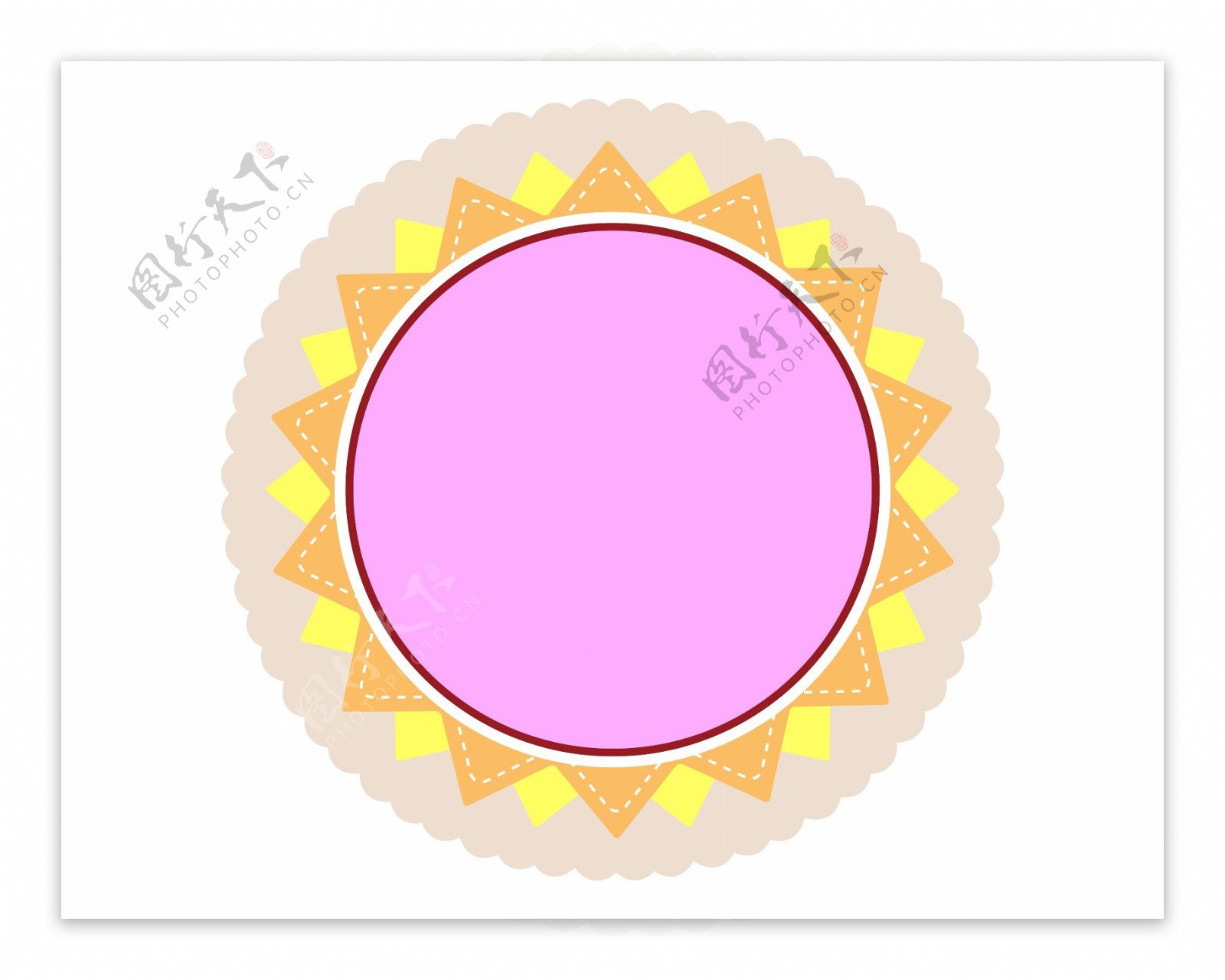 矢量粉色花纹边框元素
