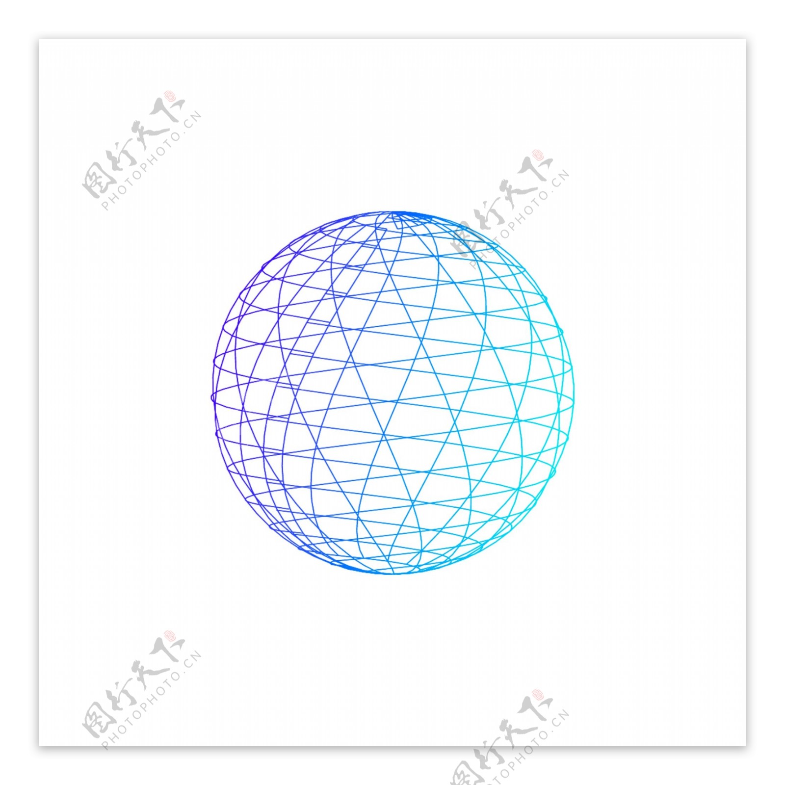 球形科技蓝色渐变装饰素材设计