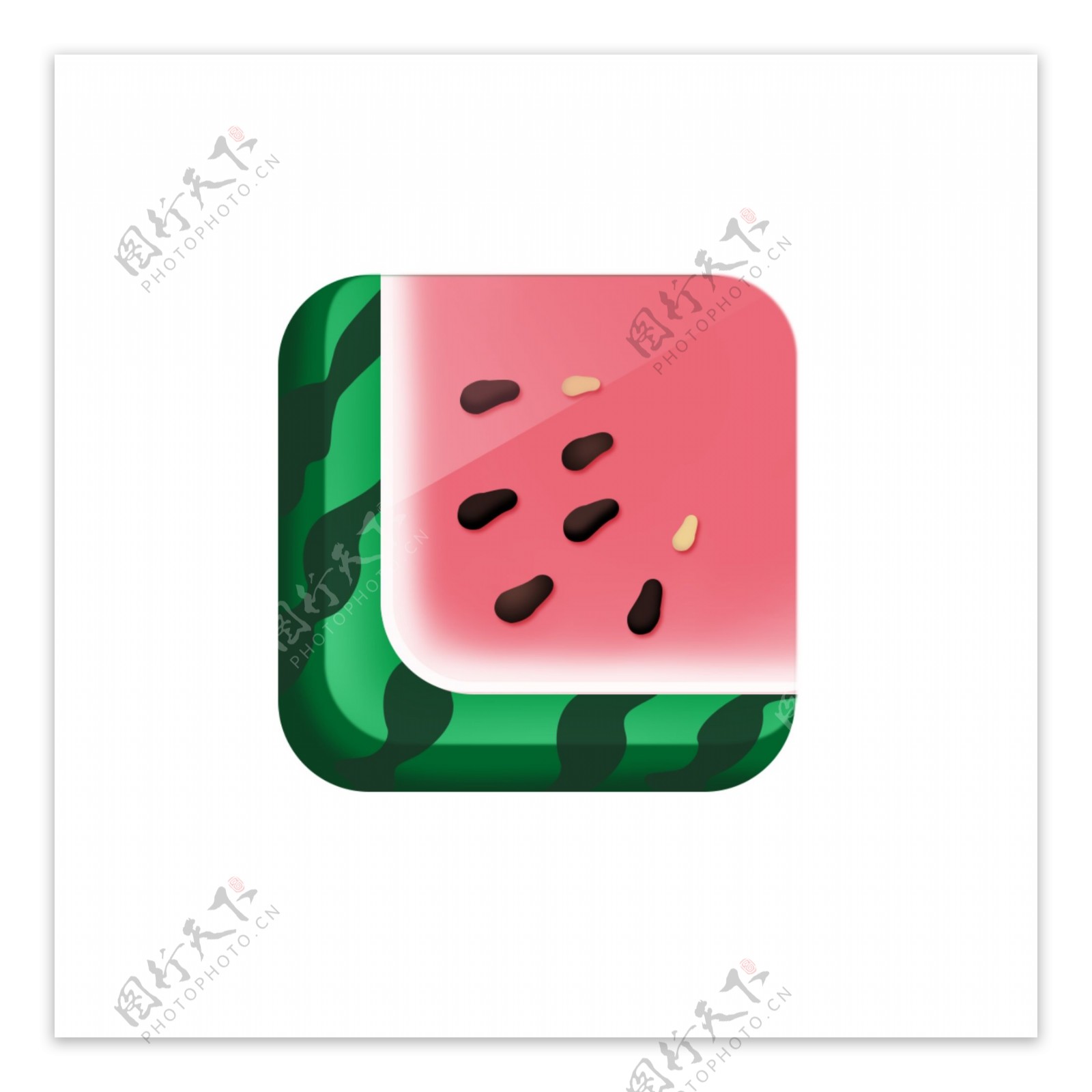 西瓜icon图标拟物化水果
