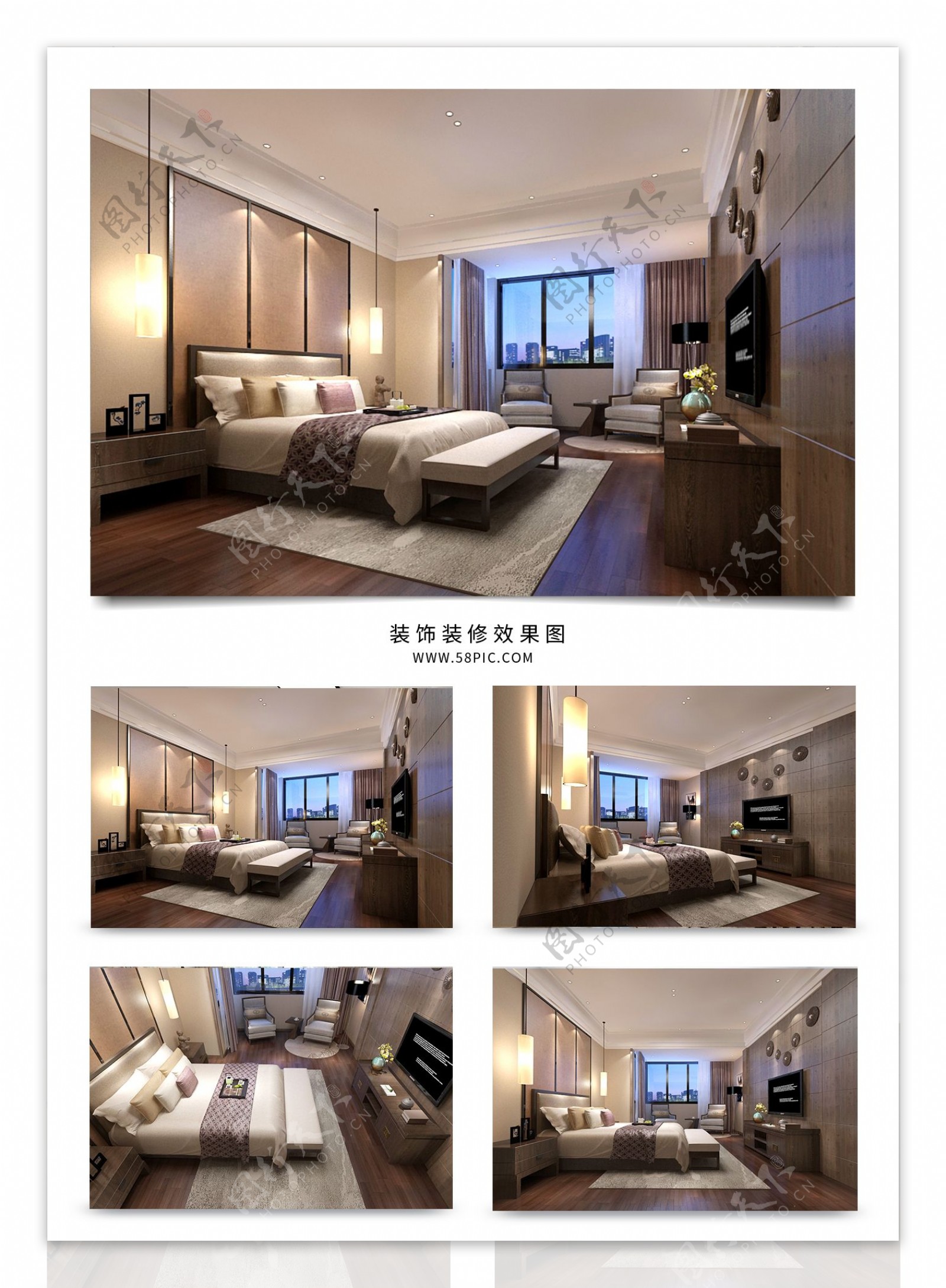 现代风格卧室效果图模型空间