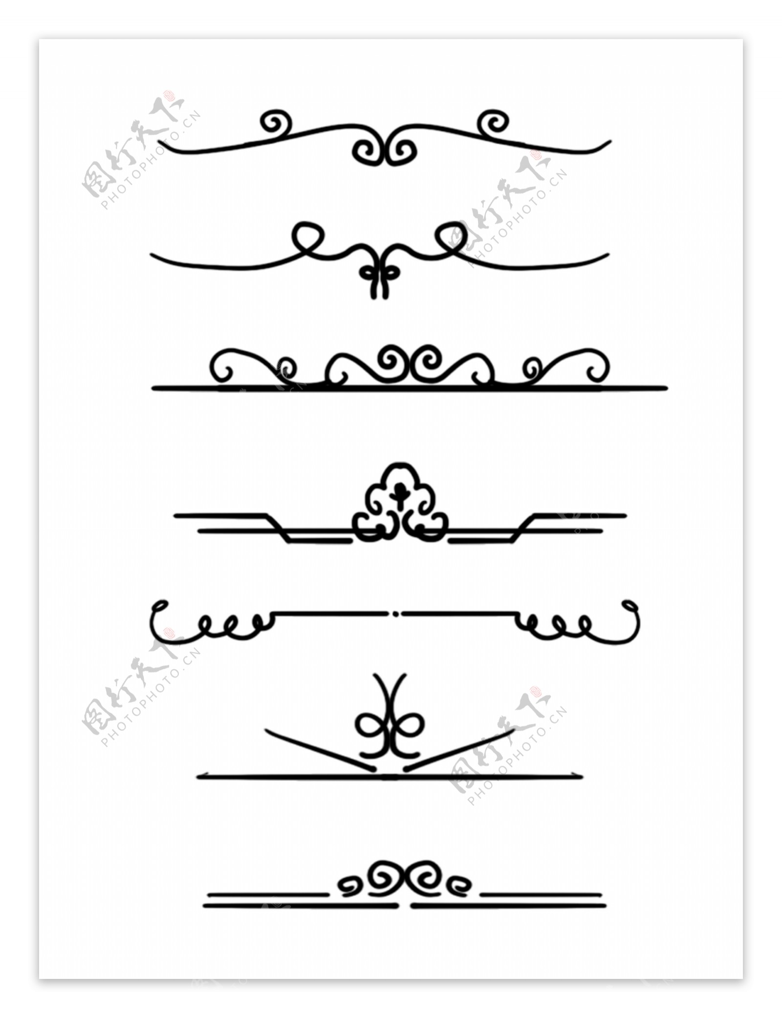 欧式边框花纹分割线常用复古矢量可商用元素
