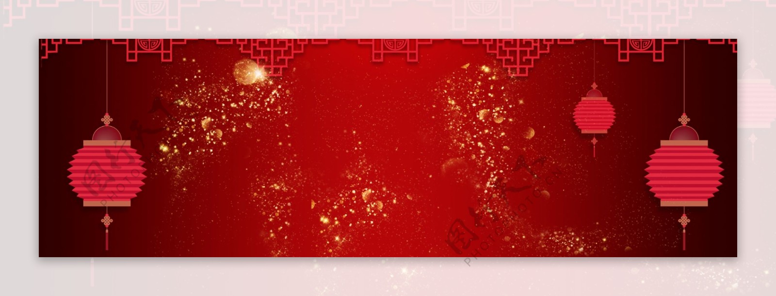 简约元旦春节中国年banner背景