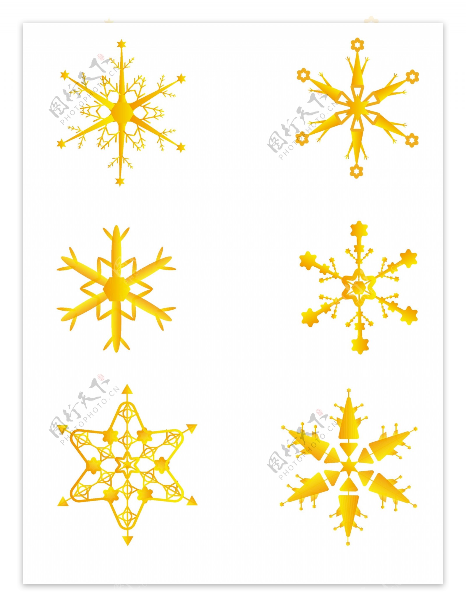 简约金色雪花效果可商用