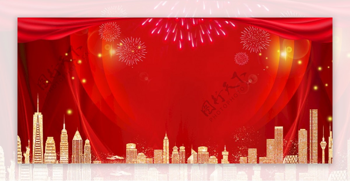 红色喜庆新年盛典背景